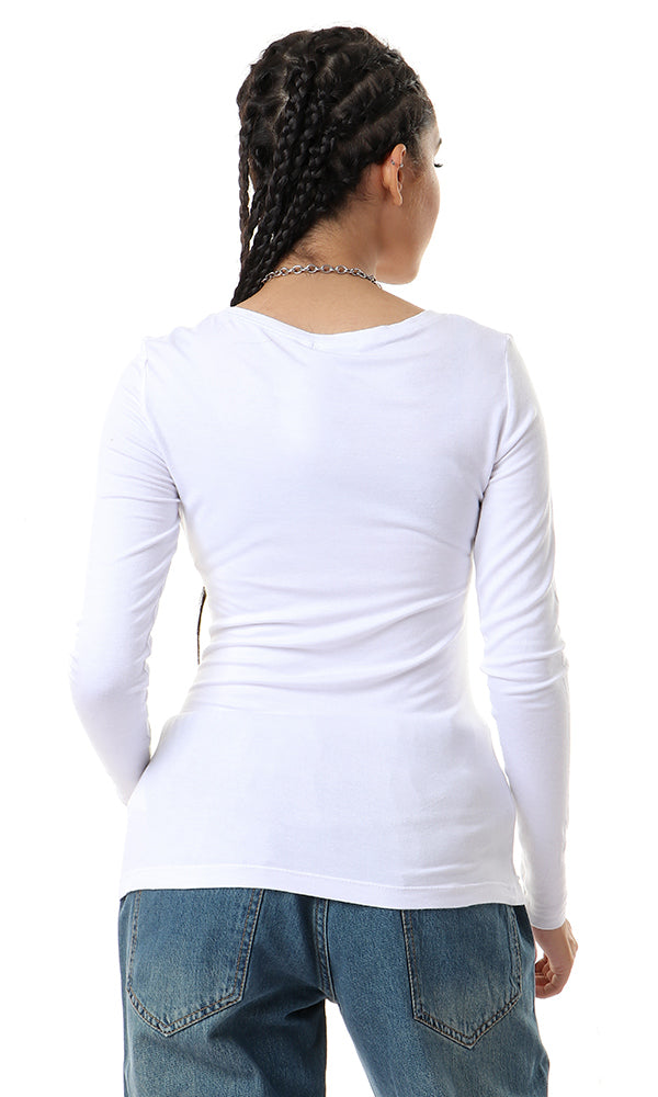 27921 Basic Solid Long Sleeve T-Shirt - White