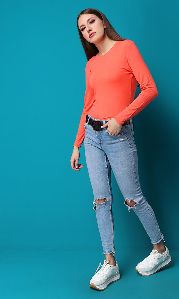 27922 Basic Slip On Coral Top