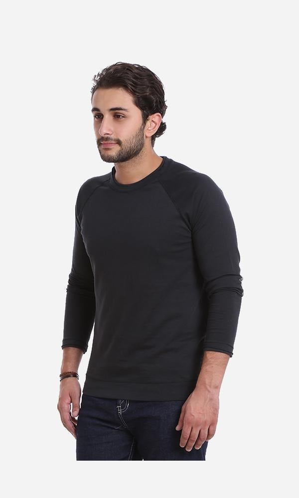 33523 Men Long Sleeve T-Shirt - Black - Ravin 