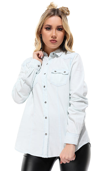 34118 Ice Casual Buttoned Jeans Shirt