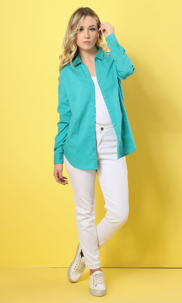 34158 Basic Solid Buttoned Genzary Shirt