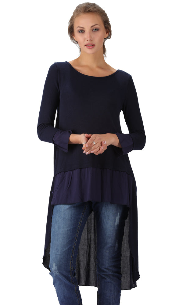 34251 Hi-Low Tunic - Navy Blue