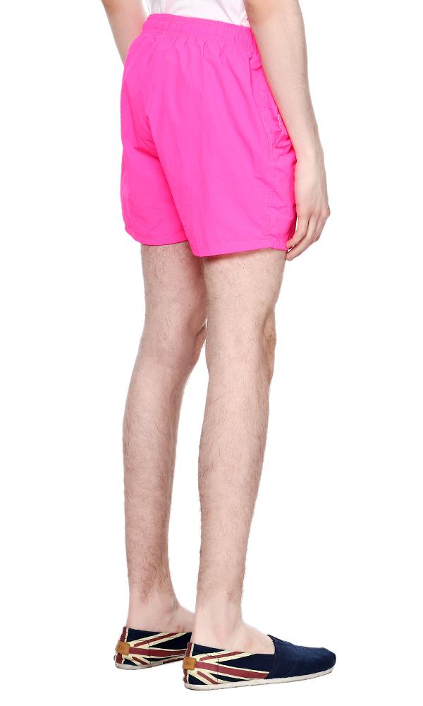 35001 Elastic Waist Solid Neon Fuchsia Swim Shorts - Ravin 