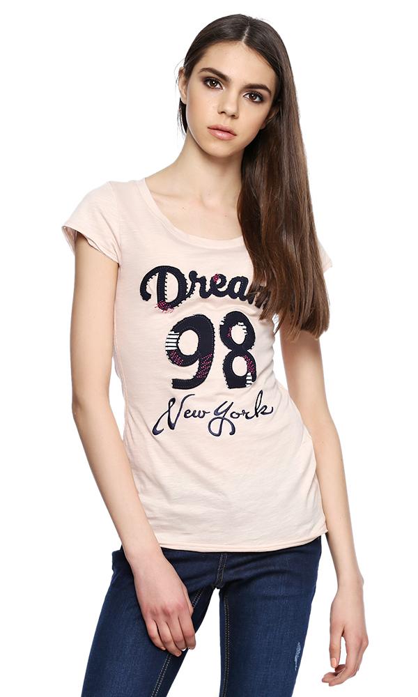 35070 Patch Print T-Shirt - L.Pink - Ravin 