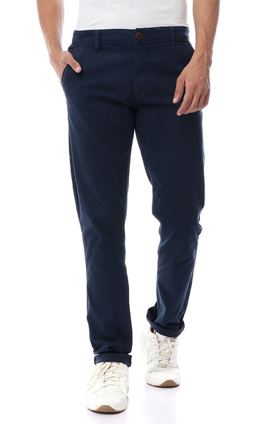 35228 Navy Blue Straight Fit Gabardine Pants