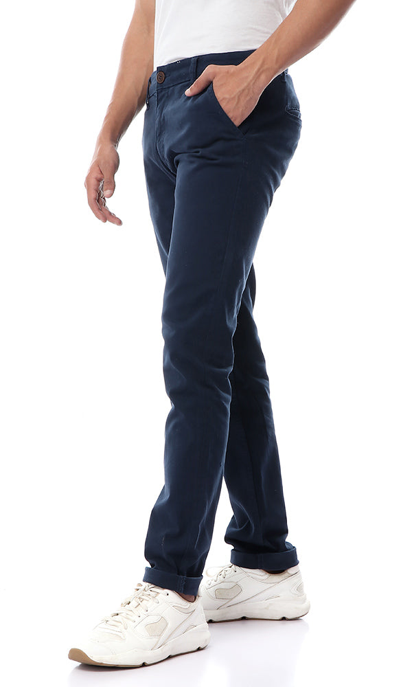 35228 Navy Blue Straight Fit Gabardine Pants