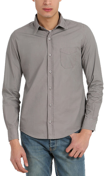 35249 Solid Long Sleeves Shirt - Grey