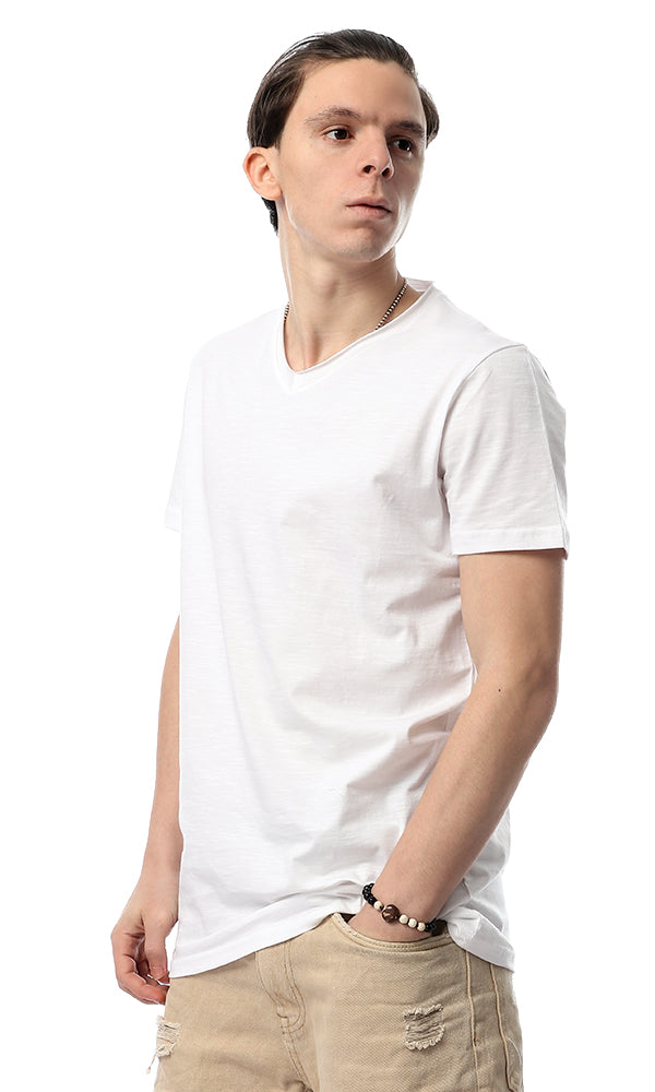 38173 Solid V-Neck T-Shirt - White