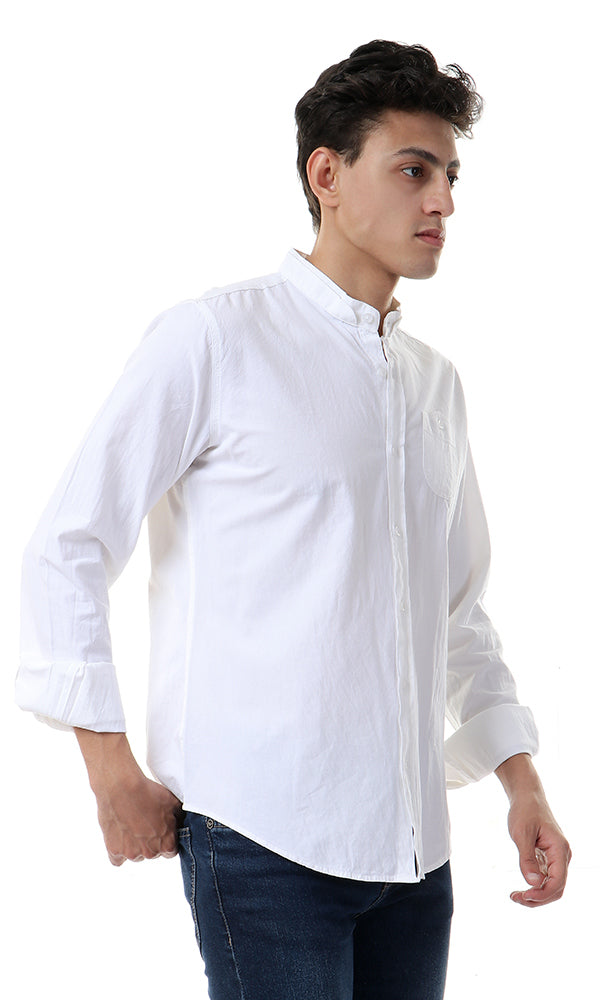 38552 Long Sleeves Men Buttoned Shirt - White