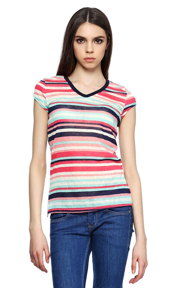 38748 Stripe T-Shirt -Multicolour - Ravin 