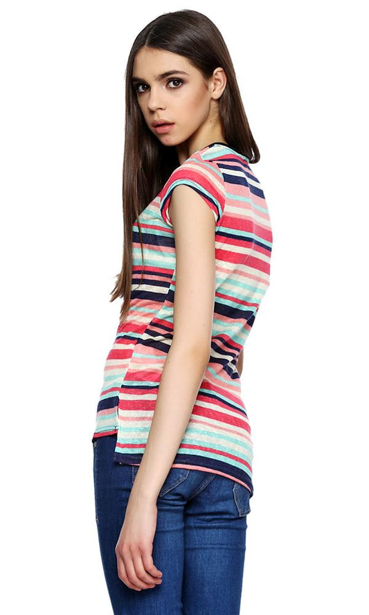 38748 Stripe T-Shirt -Multicolour - Ravin 