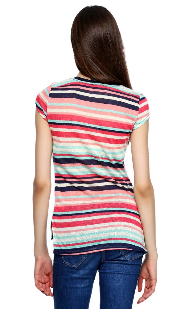 38748 Stripe T-Shirt -Multicolour - Ravin 