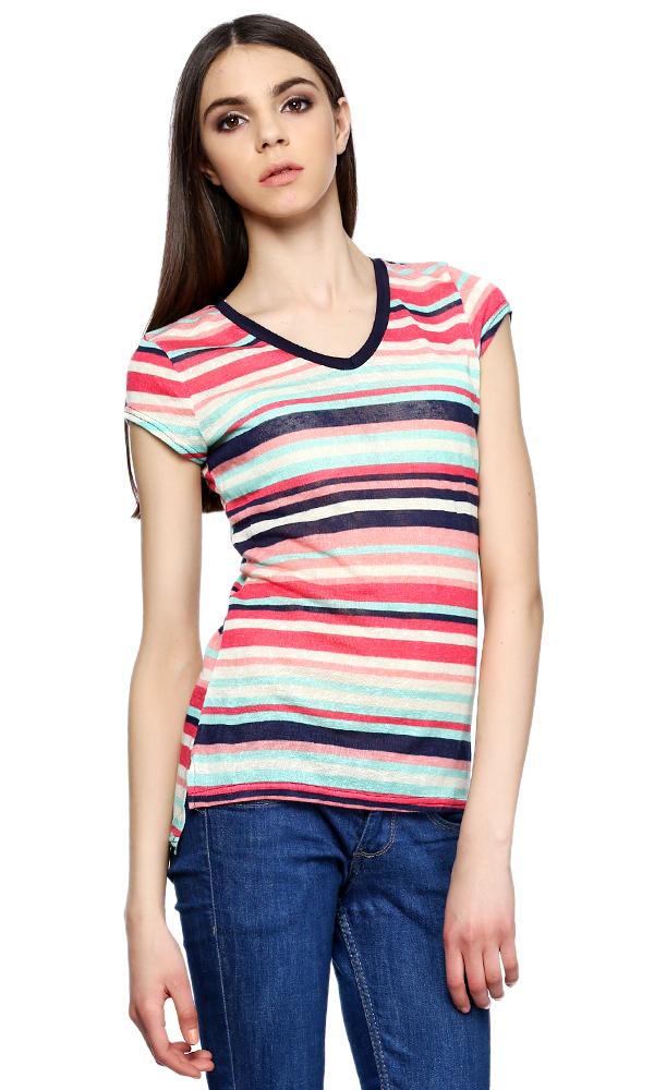 38748 Stripe T-Shirt -Multicolour - Ravin 