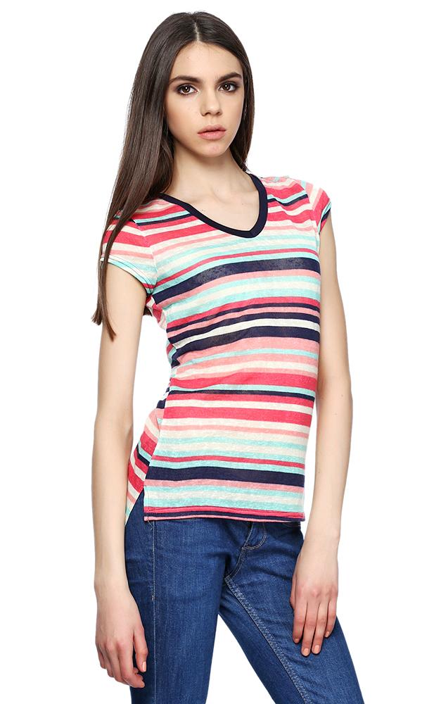 38748 Stripe T-Shirt -Multicolour - Ravin 