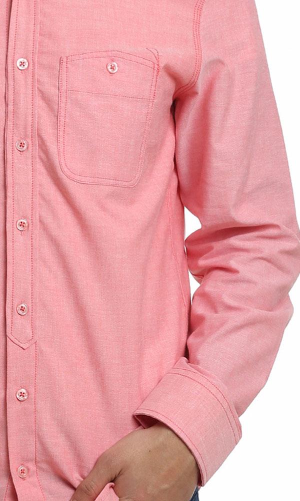 38842 Casual Plain Shirt - Watermelon - Ravin 