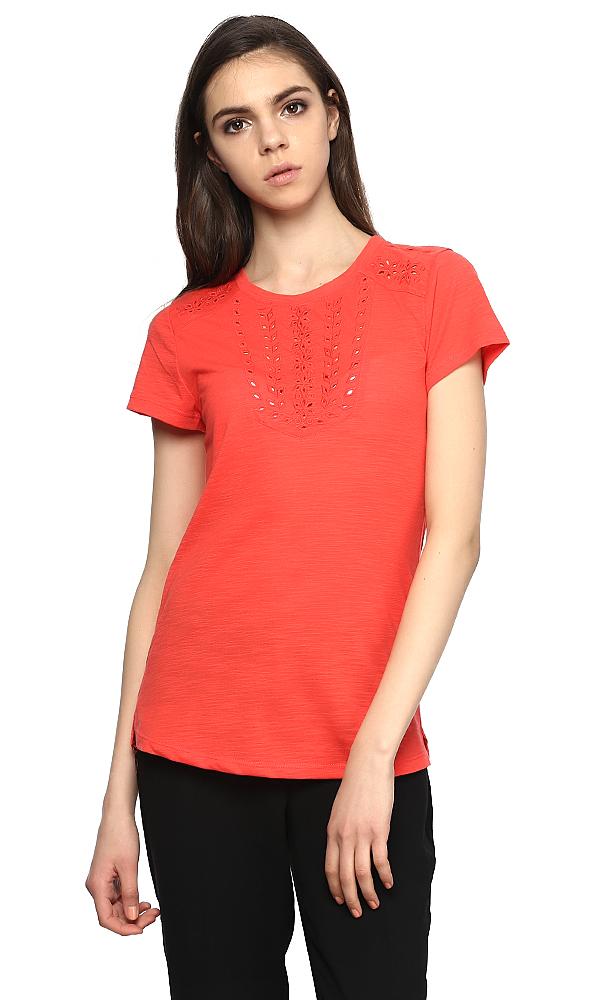 38853 Laser Cut Top - Coral Red - Ravin 