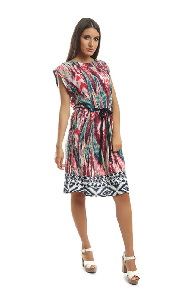 39353 Zipper Short Dress - Maroon