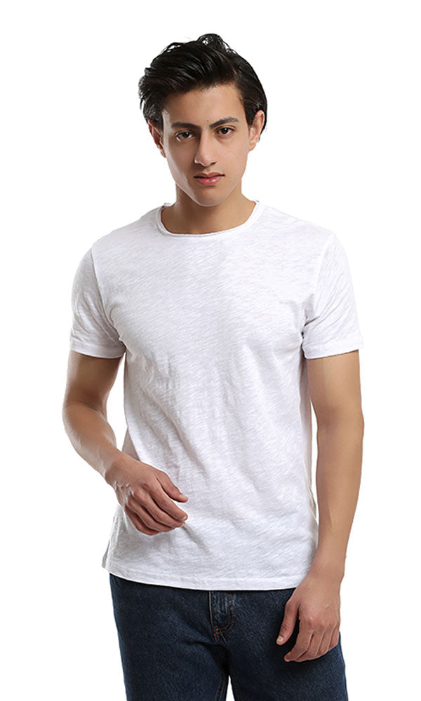 39375 Men Plain Short Sleeve T-shirt - White