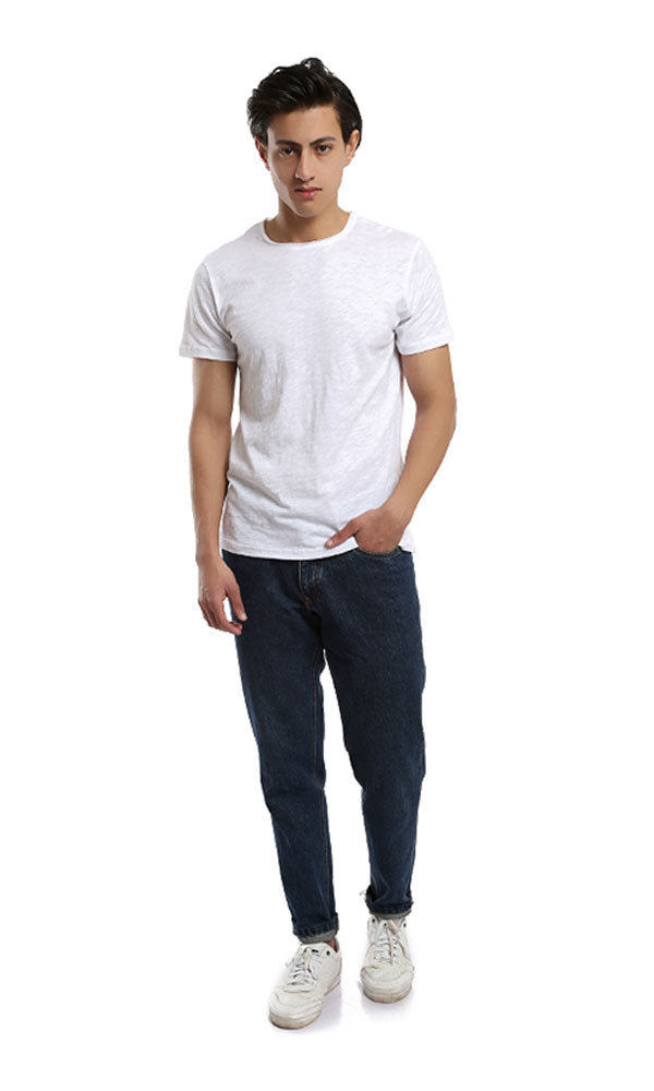 39375 Men Plain Short Sleeve T-shirt - White