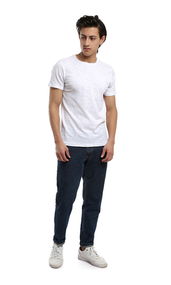 39375 Men Plain Short Sleeve T-shirt - White