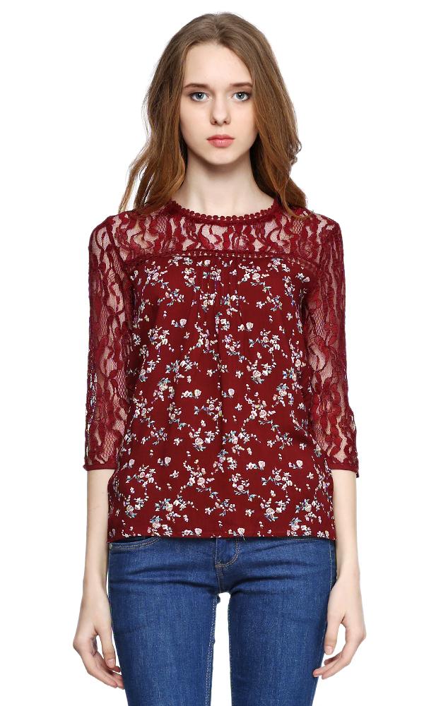 39748 Women Long Sleeve Shirt Burg - Ravin 