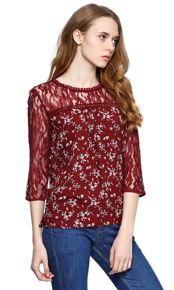39748 Women Long Sleeve Shirt Burg - Ravin 