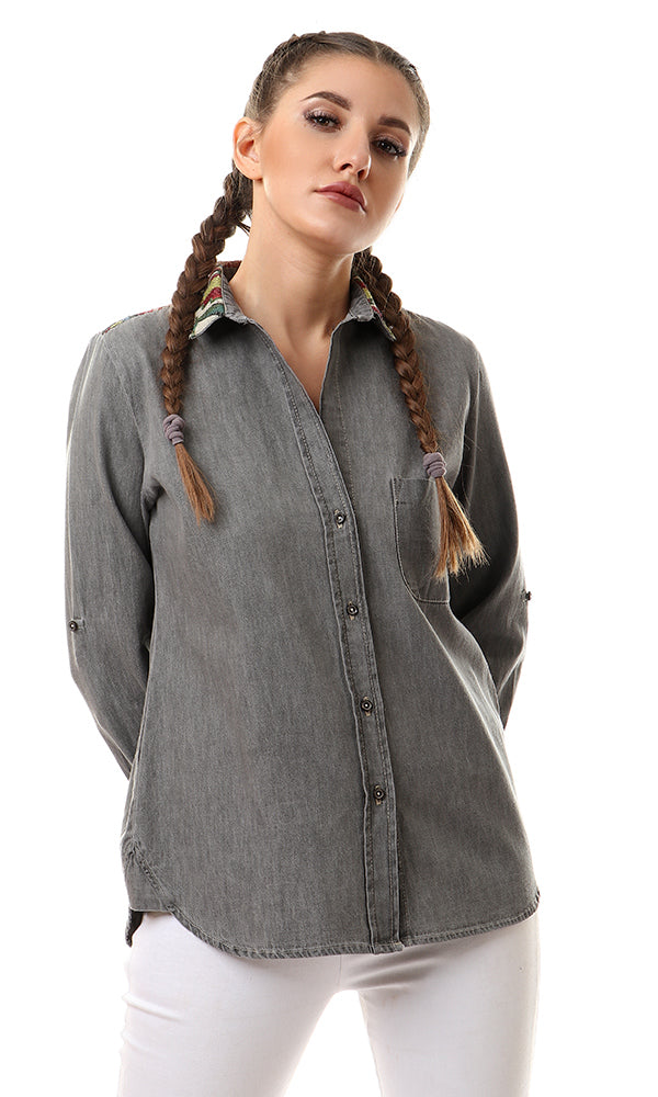 39786 Long Sleeves Casual Shirt - Grey