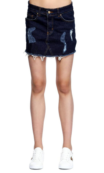 39866 destroyed denim mini skirt - Ravin 