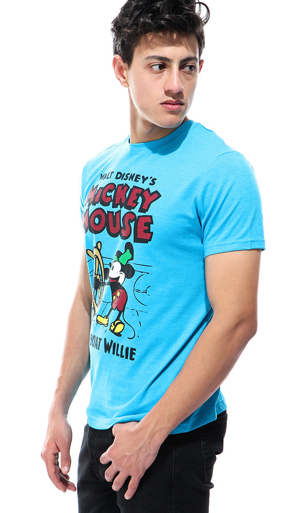 39891 Printed-Mickey Mouse-Short Sleeves Turquoise T-shirt