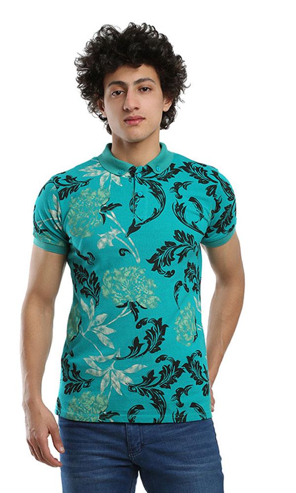 39990 Printed Casual T-shirt – Light Green - Ravin 