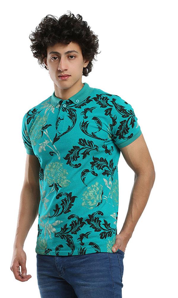 39990 Printed Casual T-shirt – Light Green - Ravin 