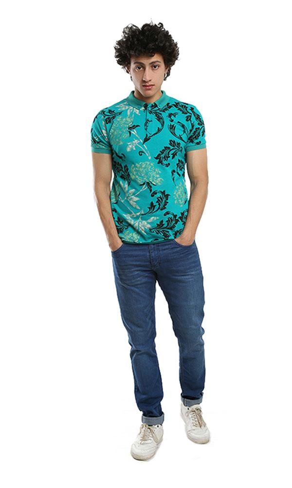 39990 Printed Casual T-shirt – Light Green - Ravin 