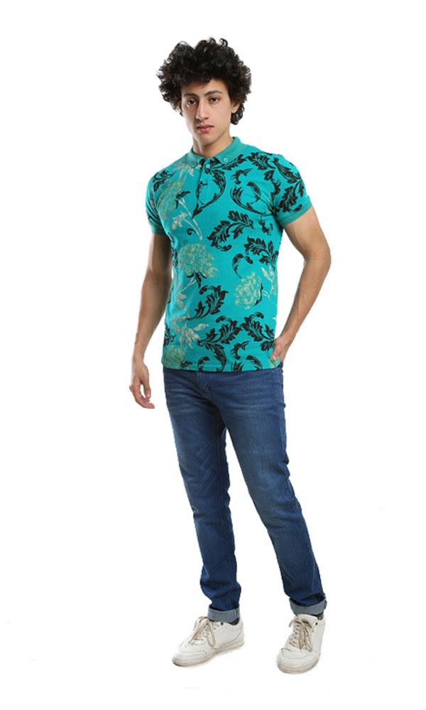 39990 Printed Casual T-shirt – Light Green - Ravin 