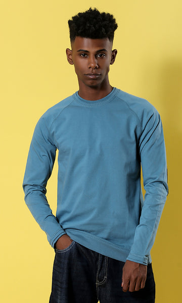 41922 Long Sleeves Solid Basic T-shirt - Petrol