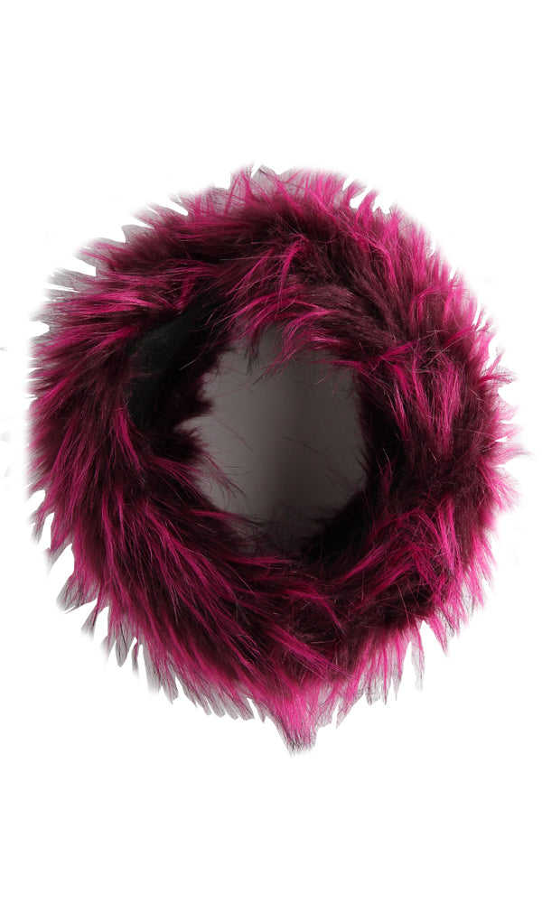 43063 Fur Slip On Headband - Dark Purple