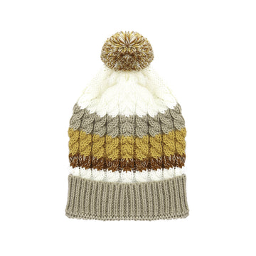 45972 Colorful Knitted Pom Beanie For Girls - Multicolour - Ravin 