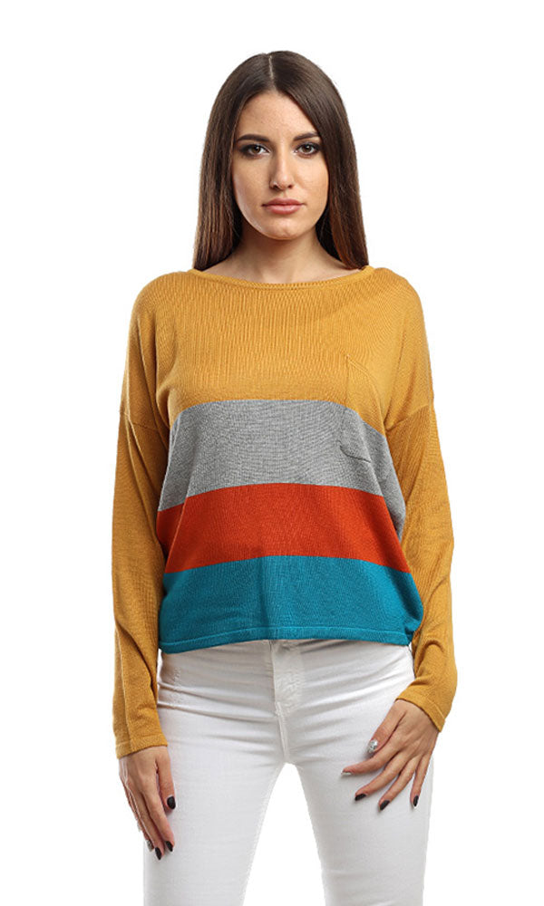 46708 Casual Striped Pullover - Multicolour