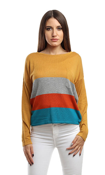 46708 Casual Striped Pullover - Multicolour