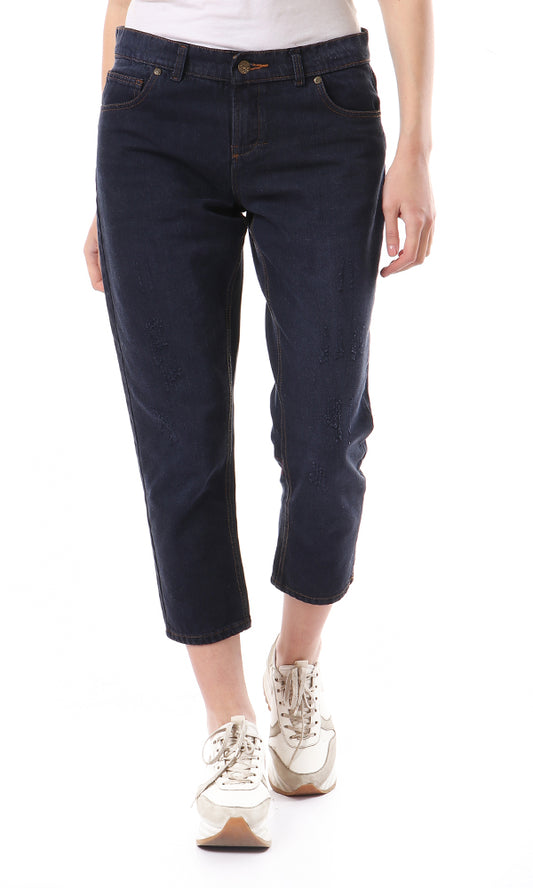 46822 Dark Navy Blue Mom Fit Jeans