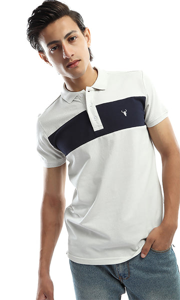 47296 Turnrd Down Collar Polo T-Shirt - White