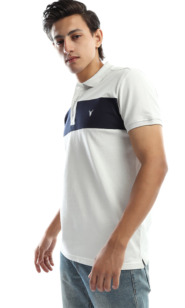 47296 Turnrd Down Collar Polo T-Shirt - White