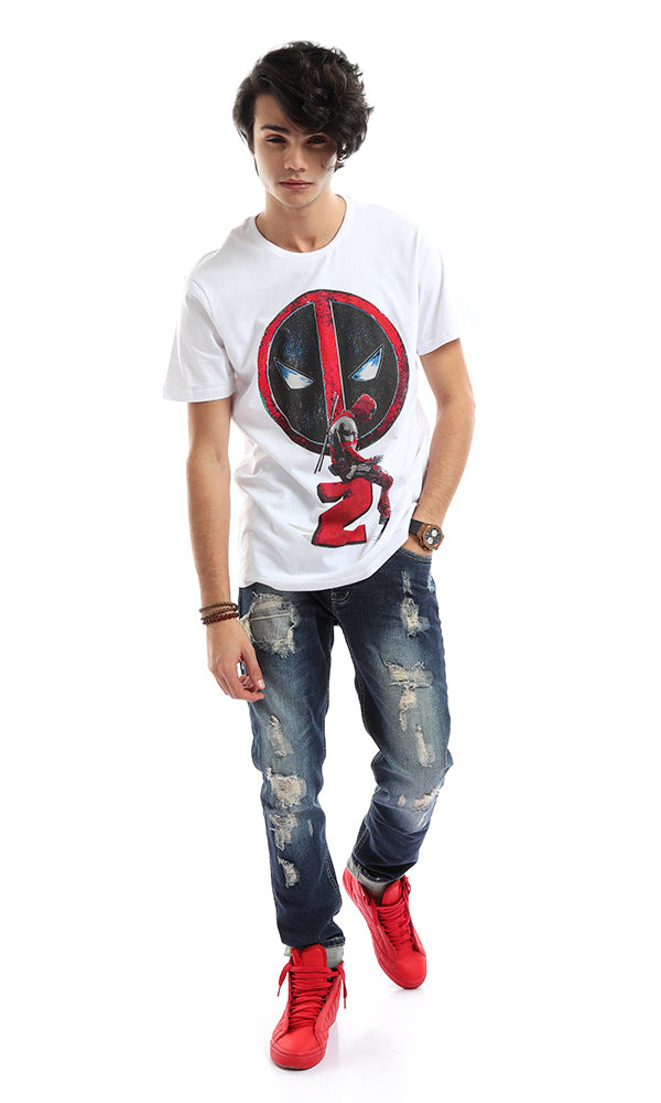 47408 Deadpool Short Sleeve White T-Shirt