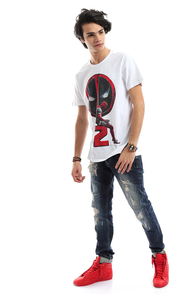 47408 Deadpool Short Sleeve White T-Shirt