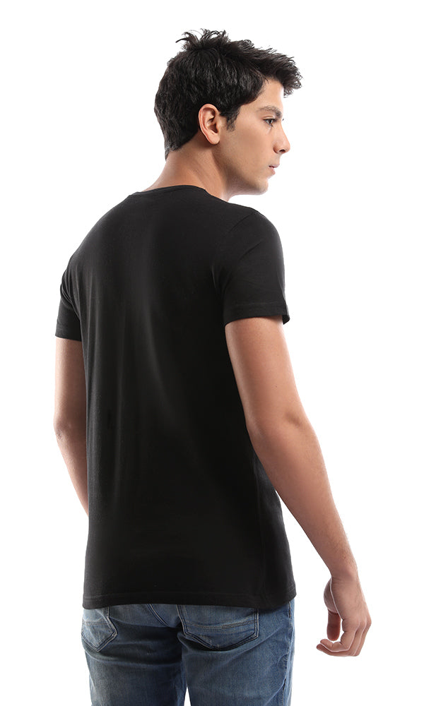 47417 3D NY Calionia Printed Black Tee