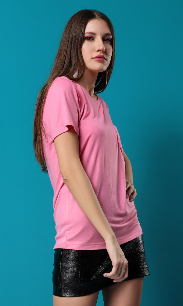47437 Ultimate Soft Pink Oversized Basic T-Shirt
