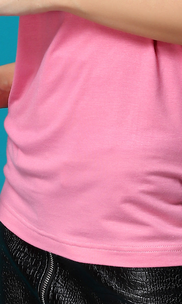 47437 Ultimate Soft Pink Oversized Basic T-Shirt