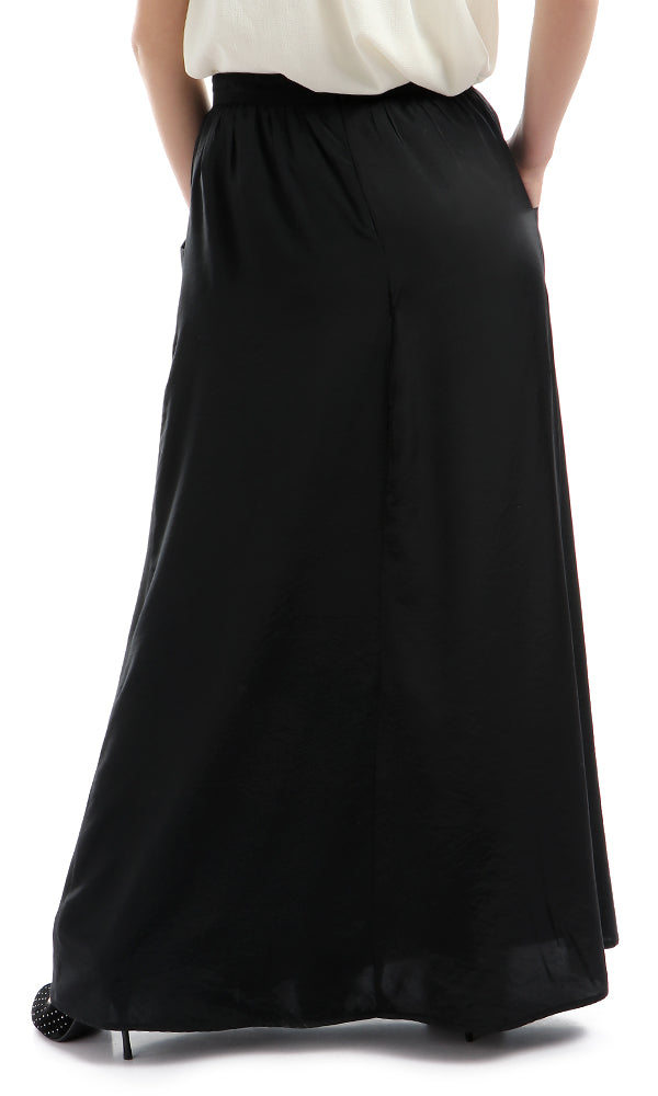 47449 Unique Zipped Cut Solid Classic Skirt