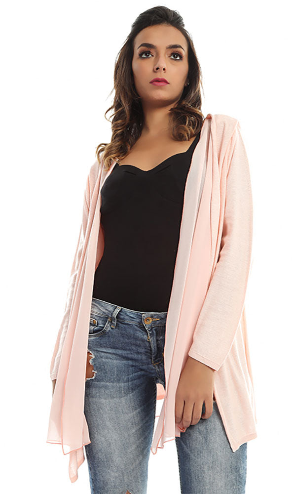 47475 Elegant Women Cardigan - Light Rose