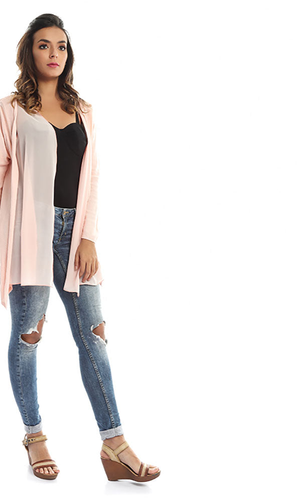 47475 Elegant Women Cardigan - Light Rose