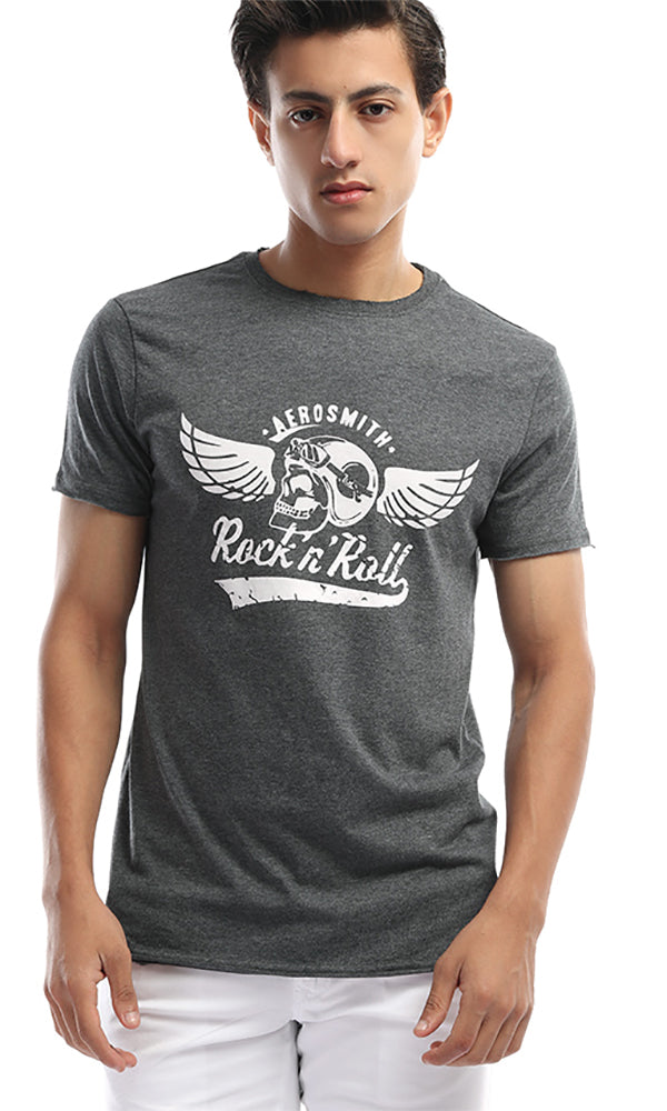 47853 Rock & Roll -Print Men's Dark Grey Tee